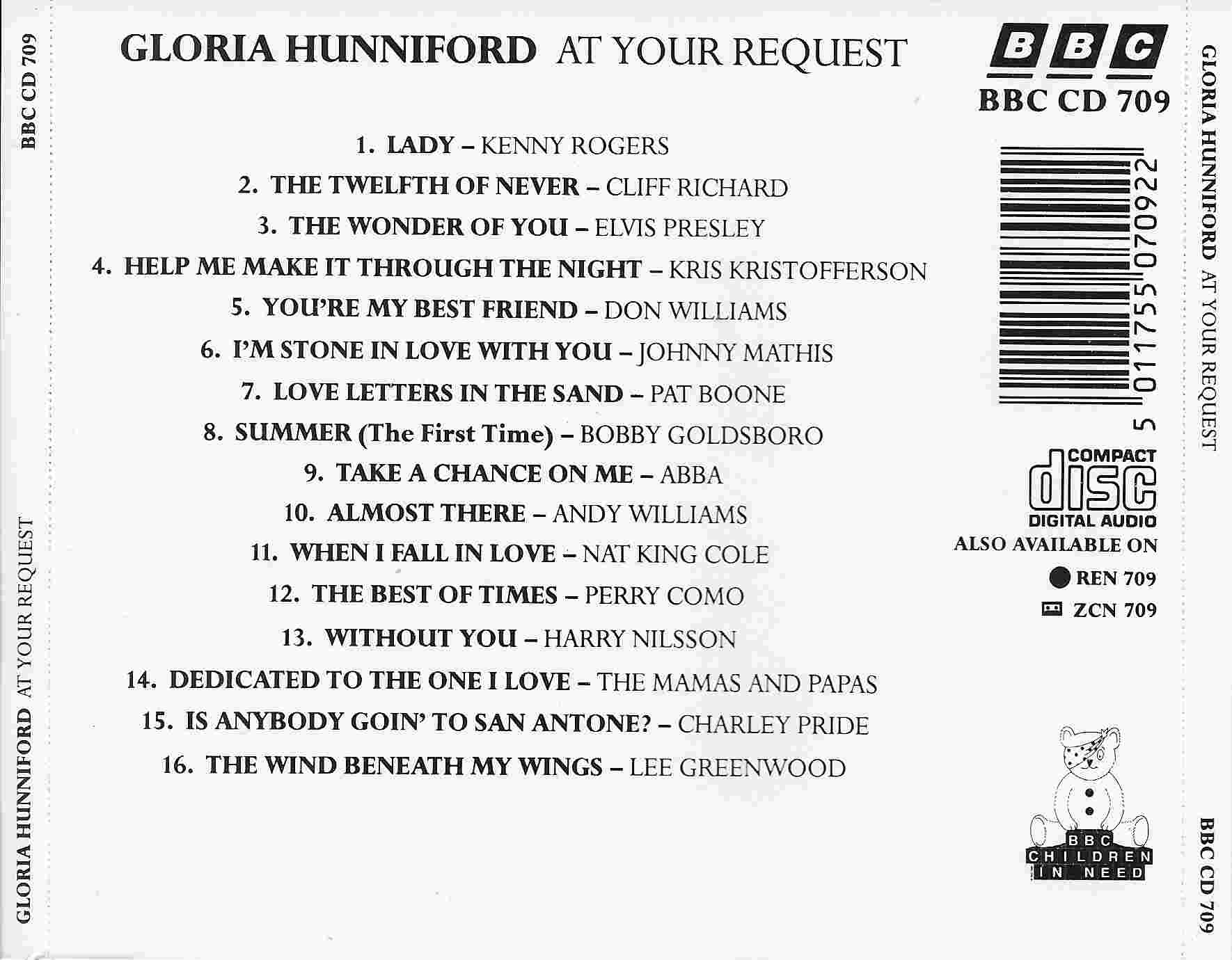 Picture of BBCCD709 At your request - Gloria Hunniford by artist Gloria Hunniford from the BBC records and Tapes library